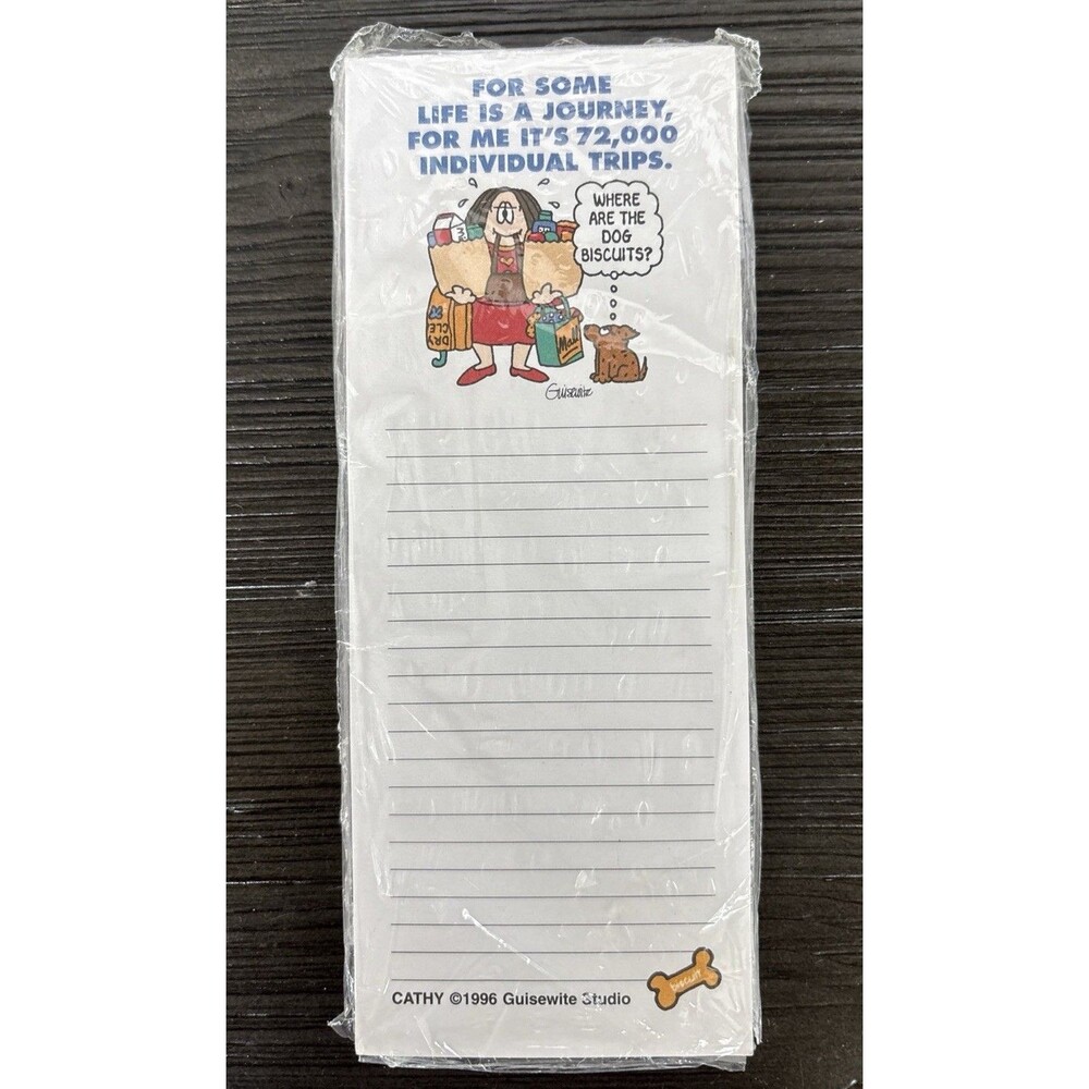 VNTG Cathy Cartoon Magnetic Shopping Pad GuisewIte Studio 1996 Sealed Code 91022